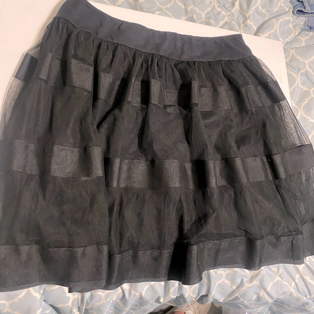 Black a line skirt
